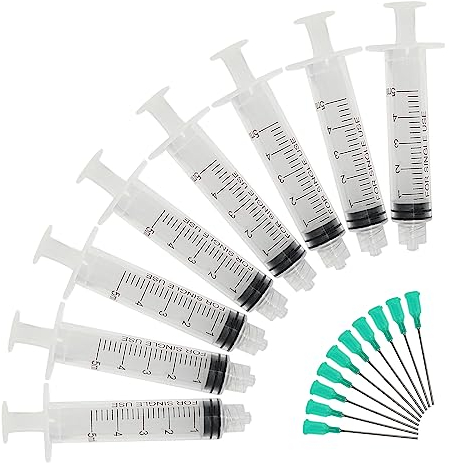 Shintop 5ml Syringe with 18G 1.5'' Blunt Tip Needles for Experiments, Industrial Use (10 Pack)