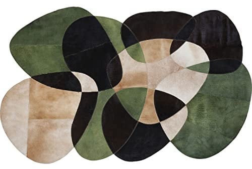 Kare Design Teppich Ovado Colore, Mehrfarbig, Fellteppich, 100% Kuh-/Rinderfell Oberseite, 100% Wolle Unterseite, Organische Form, Modern, Handgearbeitet, 170x240 cm (L/B)