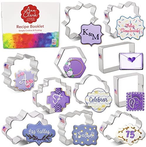 Plaques, Frames and Tiles Cookie Cutters 11-Pc. Set Made in USA by Ann Clark
