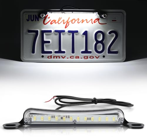 LivTee License Plate LED Light, Extremely Bright Assembly for Trailer UTV ATV Truck RV Boat, Xenon White(6000K)