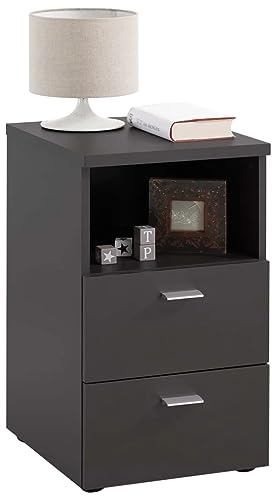 FMD Möbel, 652-001E Colima 1 Nachtkonsole in Ausführung Schwarz, melaminharz beschichtete spanplatte, maße 35.0 x 61.5 x 40.0 cm (BHT)