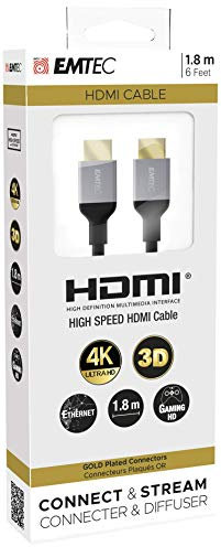 Emtec ECCHAT700HD - Cable HDMI 4K Ultra HD Ethernet 3D, colección T700-180 cm, color negro