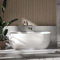 BERNSTEIN Freistehende Badewanne aus Sanitäracryl Wanne mit Doppelwandiger Konstruktion 170 x 75 x 60 cm - 5 Jahre Garantie - Standbadewanne Lena in Weiß glänzend, Acryl-Wanne