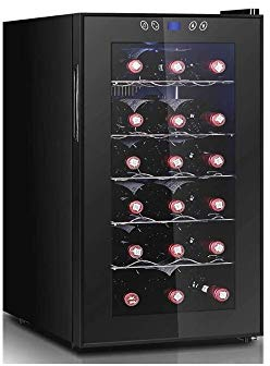 WSMLA 18 Bouteilles de vin Compressor Cooler autoportant Chiller-comptoir Rouge/Blanc Vin Bière et vin Champagne Température Cave-Affichage numérique en Verre Opération Porte-Calme