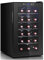 WSMLA 18 Botellas de Vino Nevera de compresor Independiente Chiller-Counter Top Rojo/Blanco Vinos Cervezas y Champagne Bodega-Digital de la Temperatura Pantalla de Cristal Puerta Funcionamiento Sile