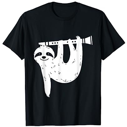 Faultier Musiker Geschenk Klarinette T-Shirt