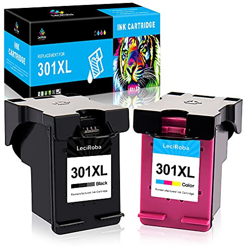 LeciRoba 301 XL for hp 301 ink cartridges combo pack for Deskjet 1000 1510 1512 1514 2050 2540 2544 Deskjet 3000 3050 3050A ENVY 4500 4502 4507 5536 Officejet 2620 2622 4636 4630 (2Pack)