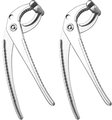 2pcs Gripper Clips Tongs Heavy Duty Pizza Pan Gripper Hot Dish Clip Plate Bowl Gripper Bowl Dish Lifter Heat- Resistant Plate Lifting Clip for Home Outdoor (Silver) Mutitool