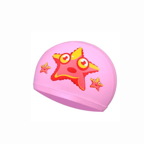 Cuffia Piscina per Bambini - Cuffia Nuoto per Bimbino Ragazzi Ragazze età 4-10 (Rosa, Stella Marina)