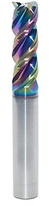 JIANXING Fraise carrée en carbure de tungstène de 10mm pour applications en aluminium et cuivre, 3 cannelures, HRC55, longueur 75mm, queue 10mm, revêtement DLC, ébauche/finition, fraises CNC (1 pièce)