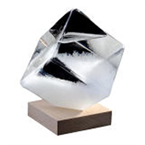 TYUTYU Kristall Wasser Cube Glas Wettervorhersage Barometer Kristall Flasche Sturm Home Office Hochzeit Dekor Freund Freund Geburtstagsgeschenke Ornament (Color : B 3.15x3.15x4.13in)