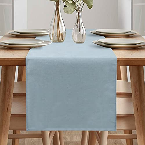 Tischläufer Frühling Modern, Tischläufer Abwaschbar, Tischläufer Leinenoptik, Tischläufer Wasserabweisend, Tischläufer für Esszimmer Party Urlaub Dekoration (Hellblau, 40 x 180 cm)