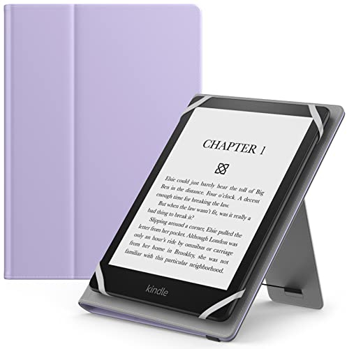 MoKo Funda Universal para 6,6.8,7 Kindle eReaders Fire Tableta - Kindle/Kobo/Voyaga/Lenovo/Sony Kindle E-Book E-Reader Tableta, Carcasa Folio con Correa de Mano y Soporte, Taro Morado