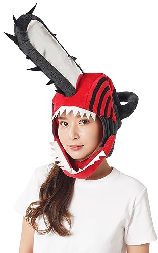 SAZAC Kigurumi Hat -Chainsaw Man Denji - Cozy Costume Beanie Cap - Adult Size Red, Red, One size