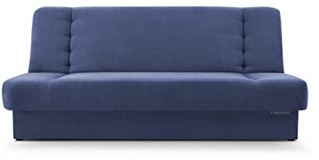 mb-moebel Sofa mit Schlaffunktion und Bettkasten, Kippsofa Klappsofa Schlafsofa Clic-Clack Couch für Wohnzimmer Federkern Sofagarnitur Polstersofa 92x192x85cm - Cyprus (Dunkelblau - Soro 76)