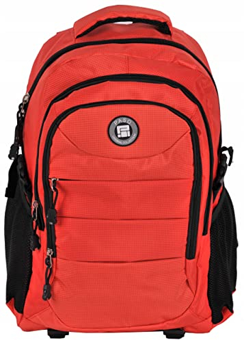 PASO Wasserdichter Sportrucksack für Damen und Herren - Bequemer Schulrucksack für Jungen und Mädchen - Leichter und ergonomischer Wanderrucksack - Schultasche - Orange