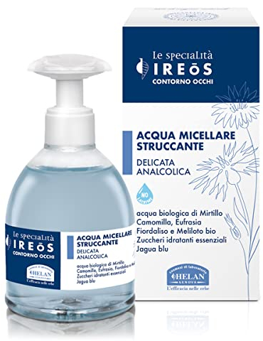 Helan IREOS - Gentle Micellar Water Makeup Remover, Alcohol- & Fragrance-Free, Soothing & Antioxidant Skincare Micellar Cleansing Water with Chamomile for Sensitive Skin - Made in Italy, 240 ml
