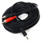 DRUT 15m 3.5mm to Twin RCA Stereo Aux Phono Audio Cable Mini Jack Lead Cord Y Splitter Headphone Cord RCA Y Splitter Adapter 50ft Black Nickel Connectors