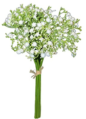 artplants.de Kunst Schleierkraut Bund Cecilia, weiß, 30 cm - Kunstblumen Strauß