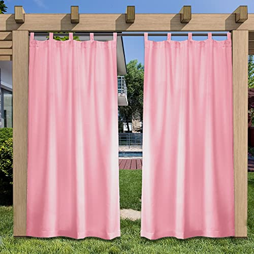 SK Studio Outdoor Vorhang Wasserdicht Terrasse Vorhänge mit Abnehmbaren Schlaufen Sonnenschutz Sichtschutz für Balkon Terrasse Garten Pavillon Strandhaus, 1 Stück Rosa, 132x213cm