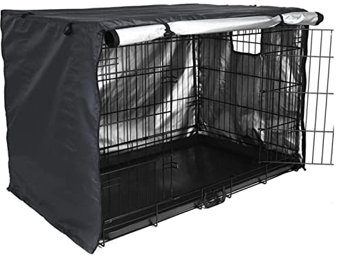 Hundekäfig-Abdeckung, 107 cm, , winddicht, wasserdicht, , leicht, atmungsaktiv, Hundekäfigabdeckung, universelle Passform für Hundekäfige, einfach zu tragen und aufzubewahren