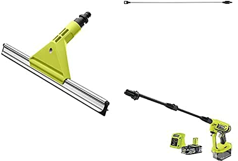 Ryobi - Pistolet Haute-Pression Sans Fil 18V ONE+ 22bar 182L - Buse 3-en-1 - Nettoyeur Toute Surface - Tuyau 6m avec Crépine et Filtre - Livré avec 1 Raclette, 1 Lance d'extension 12 m, 1 Batterie 2,5