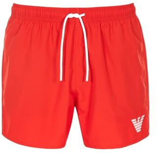 EMPORIO ARMANI Men's Essential Eagle Logo Swim Boxer, RED, 52