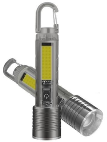 POCKETMAN Tragbare Taschenlampe Wiederaufladbare LED Taschenlampe Teleskopzoom 6 Einstellmodi Wasserdicht Geeignet für Outdoor Camping, Abenteuer, Arbeitsleuchten (One Pack) (Schwarz)