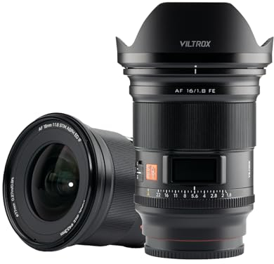 Viltrox 16mm f1.8 Objektiv FE Weitwinkel große Blende objektive mit LCD-Bildschirm kompatibel mit spiegellosen Kompatibel mit Sony E-Mount Kameras A7III A7IV A7RIII A7RIV A7C A9 A7RⅤ