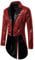 Alvivi Herren Zirkus Kostüm Zirkusdirektor Uniform Pailletten Frack Jacke Mantel Glitzer Blazer Show Tanzkostüm Mottoparty Outfits Rot S