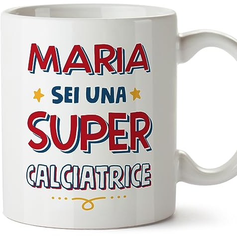 MUGFFINS Tazas Personalizadas para FUTBOLISTA mujer - En Italiano - Sei Super - 11 oz / 330 ml - Regalo Personalizable original y divertido