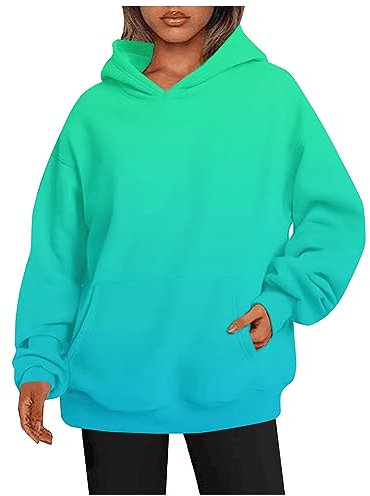 Hoodie Damen Reißverschluss, Pullover Decke Oversized Hoodie Damen, Warmer Pullover Damen Sweatshirt Damen, Hoody Damen Mit Kapuze Oversize Sweatshirt Damen Hoodies Oversized Y2k(3-mint green,XL)