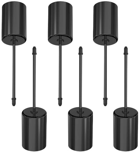 6 Stück Stabkerzenhalter Adventskranz Schwarz, Kerzenhalter Mit Dorn, Kerzenstecker für Stabkerzen, Metall Kerzenständer (Schwarz)
