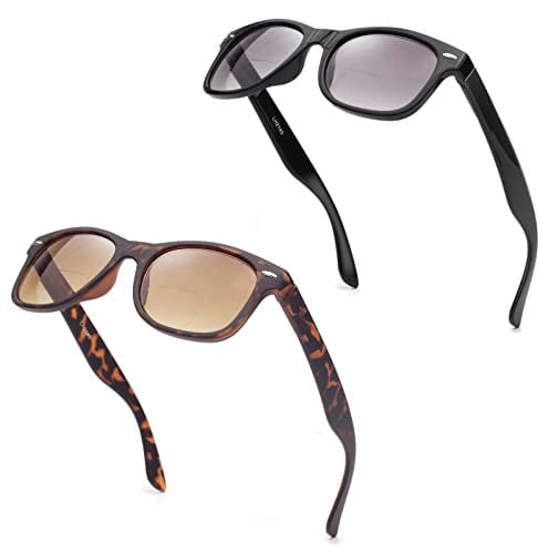 E & R Elegant Rabbit Bifocal Reading Sunglasses for Women Men BifocalSun Readers Tinted Shadow Lens UV400 Protection (Black & Tortoise, 1.75)