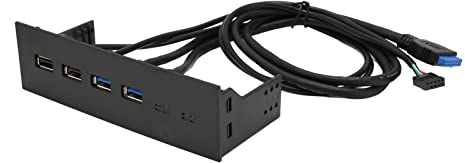 5,25 USB 3.0 Frontblende, 4 Ports Frontblende für Optisches Laufwerk, 19 Pin zu USB 3.0 USB 2.0 4 Port Optischer Laufwerksschacht aus Metall, 5 GBP High Speed, für Desktop PC