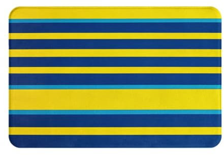 Yellow and blue stripes print Doormat Durable Front Door Mat Non-Slip Washable Floor Mat Indoor And Outdoor Welcome Mat Absorbent Guard Doormat For Kitchen Bedroom Bathroom Home Decor 16 X 24 Inch