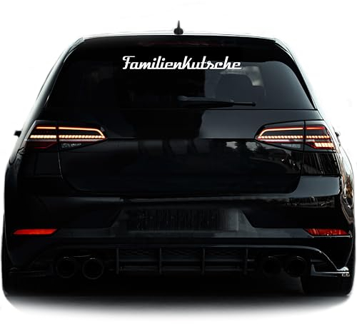 Autoaufkleber Familienkutsche Sticker für euer Familienauto Kombi Wohnmobil als Autodekor Fun Aufkleber (Matt Weis)