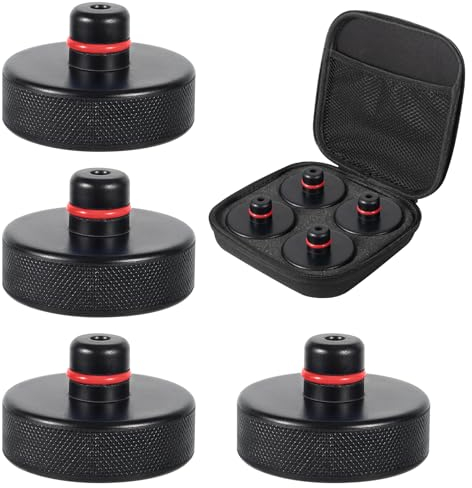 JAMATA Wagenheber Gummiauflage,4pcs Zubehör für Tesla Model Y,3,S,X Fahrzeuge – Robuste Schutzpads gegen Kratzer und Beschädigungen,Inklusive Aufbewahrungsbox,Ideal für Rangierwagenheber