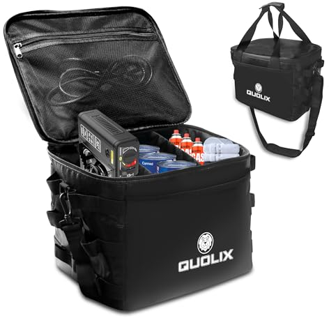 QUOLIX Lipo Safe Bag Feuerfeste, Explosionssichere Tasche, Organizer, Große Kapazität, Lipo Guard Safe Pouch für Batterie, Lagerung & Transport & Aufladen mit robustem Handschlaufe und Netztasche