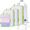 Cipway Kompression Koffer Organizer Set für Rucksack ，Netzgewebe Ultraleichte Packtaschen Packing Cubes Packwürfel Kofferorganizer Packtaschen Kleidertaschen für Reiseorganizer(weiß, 6 Stück)