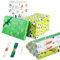 9 Stück Geschenkpapier Fussball, Geschenkpapier Junge Fussball Verpakungspapier mit 2 Rollen Band und Schere, 70 x 50 cm Geschenkpapier Kinder Jungen für Fußball Party, Geburtstag Jungen