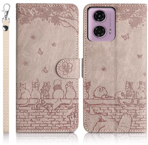 Succtopy Coque pour Motorola Moto G24 4G Étui de Protection [Etui à Rabat] [Pochette de Portefeuille] [Fermeture Magnétique] Housse Premium en Cuir PU Portefeuille Motorola Moto G24 4G Gris