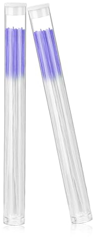Prasacco Lot de 120 nettoyeurs pour trou d'oreille - Ligne de nettoyage pour trou d'oreille - Élimination des odeurs - Avec 2 tubes de rangement en plastique - Violet