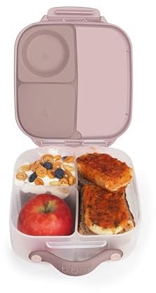 b.box Mini Brotdose für Kinder mit Fächern | Bento Box, 3 Fächer (2 Auslaufsicher) | Lunchbox für Gerichte & Snacks | Platz für Ganzes Obst | BPA-frei