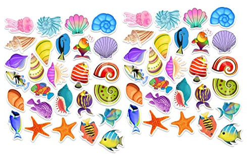 BESTonZON -Aufkleber für Scrapbooking Meerestiere Spleißen Von Aufklebern 2 Sets Dekorative Aufkleber