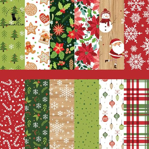 Scrapbook Papier Winter Scrapbook Bastelpapier mit Muster, 48 Blatt Decoupage Papiere Block Einseitiges Motivpapier, Niedliches Scrapbooking Papier Buntes Dekorpapier, 15.2x15.2 cm/6x6 in