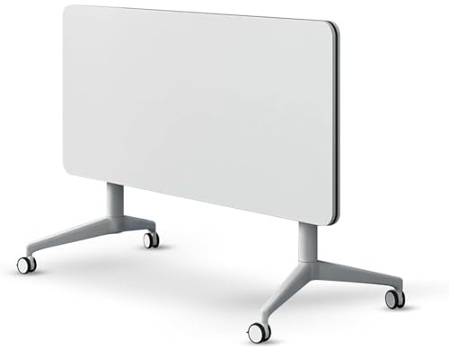 Konferenztisch für Konferenzraum, rechteckiger mobiler Tisch, quadratischer langer Klapptisch mit Klappdeckel für Büro, Klassenzimmer – vielseitig und praktisch