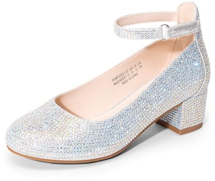 DREAM PAIRS Mädchen Mary Jane Stöckelschuhe | Pumps Mary Jane Prinzessin Schuhe Kommunionschuhe Schulschuhe Ballerinas