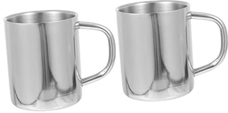 Cabilock 2stücke Doppelwandige Isolierte Campingbecher Kaffeetassen Für Outdoor-aktivitäten Leicht Und Tragbar