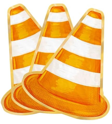 Servietten * BAUSTELLE + PYLONEN * als Deko für Kindergeburtstag und Mottoparty | 27x33cm, 10 Stück |Bauarbeiter Baustellen Kinder Papierservietten Servietten Tischdeko